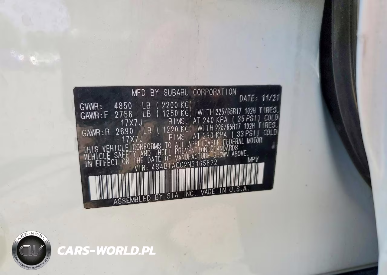 2022 Subaru Outback Premium VIN:4S4BTACC2N3165822 - 13