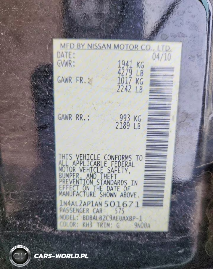 2010 Nissan Altima 2.5 VIN:1N4AL2AP1AN501671 - 13