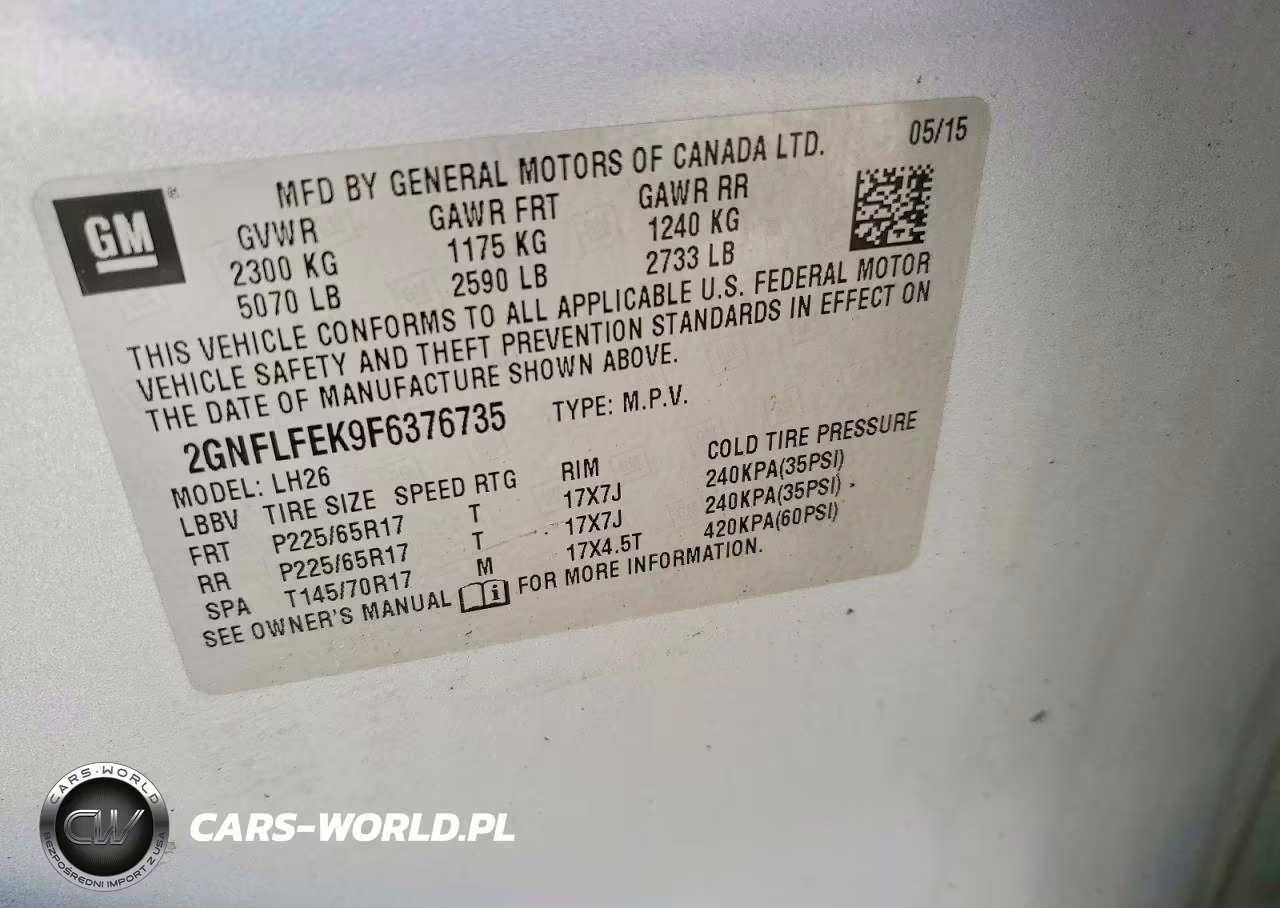 2015 Chevrolet Equinox Lt VIN:2GNFLFEK9F6376735 - 13