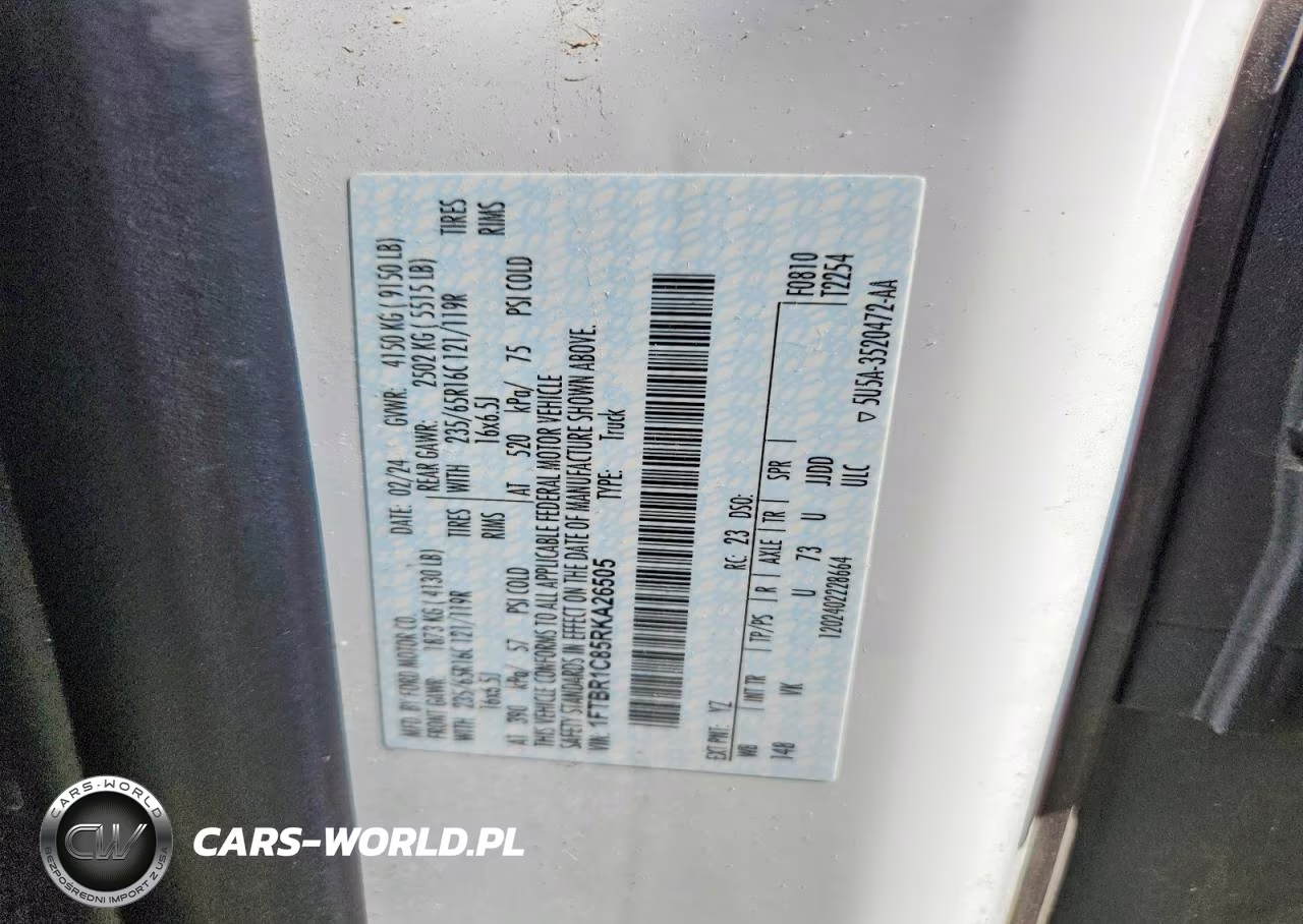 2024 Ford Transit 250 Delivery Van VIN:1FTBR1C85RKA26505 - 14