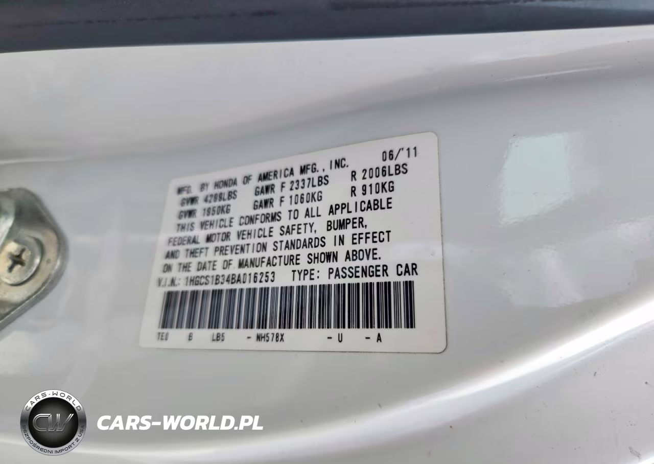2011 Honda Accord Lx-S VIN:1HGCS1B34BA016253 - 12