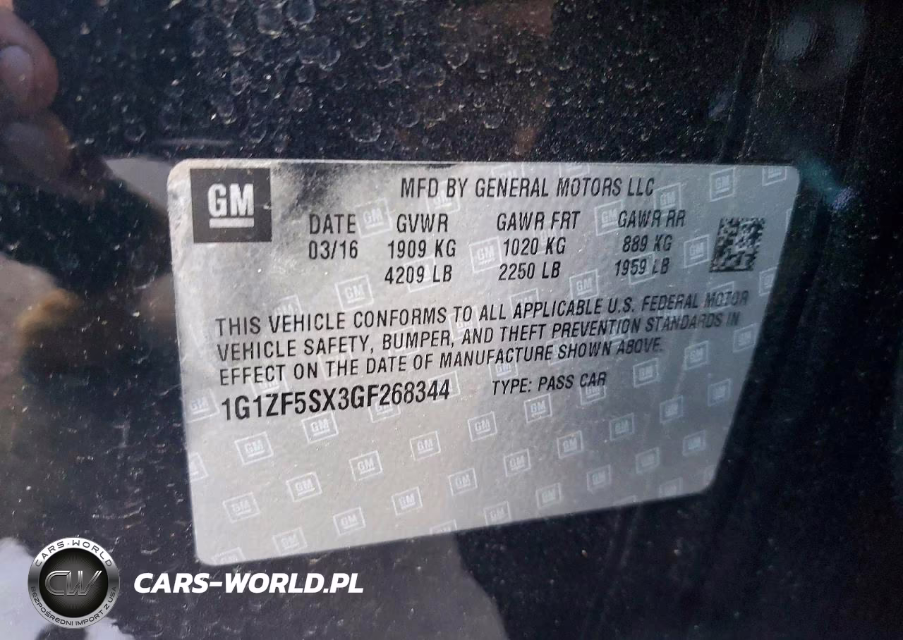 2016 Chevrolet Malibu Lt VIN:1G1ZF5SX3GF268344 - 12