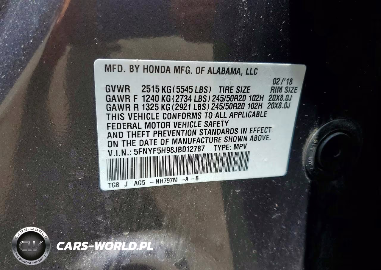 2018 Honda Pilot Touring VIN:5FNYF5H98JB012787 - 13