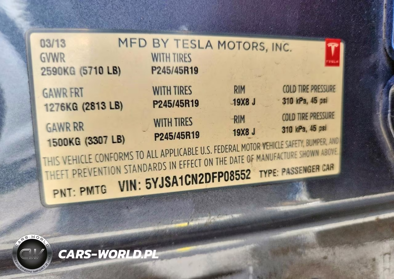 2013 Tesla Model S VIN:5YJSA1CN2DFP08552 - 12