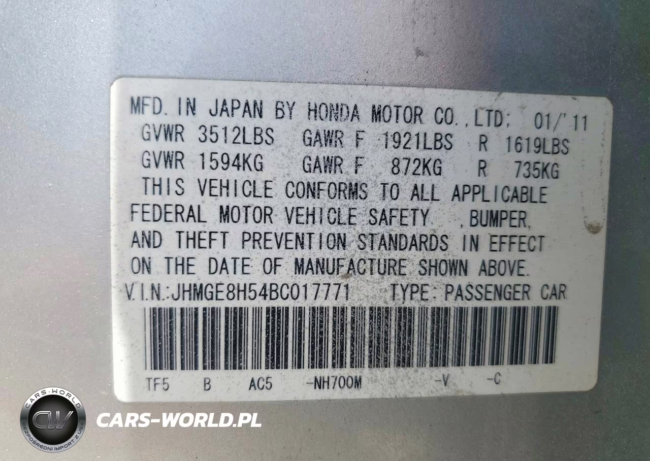 2011 Honda Fit Sport VIN:JHMGE8H54BC017771 - 13