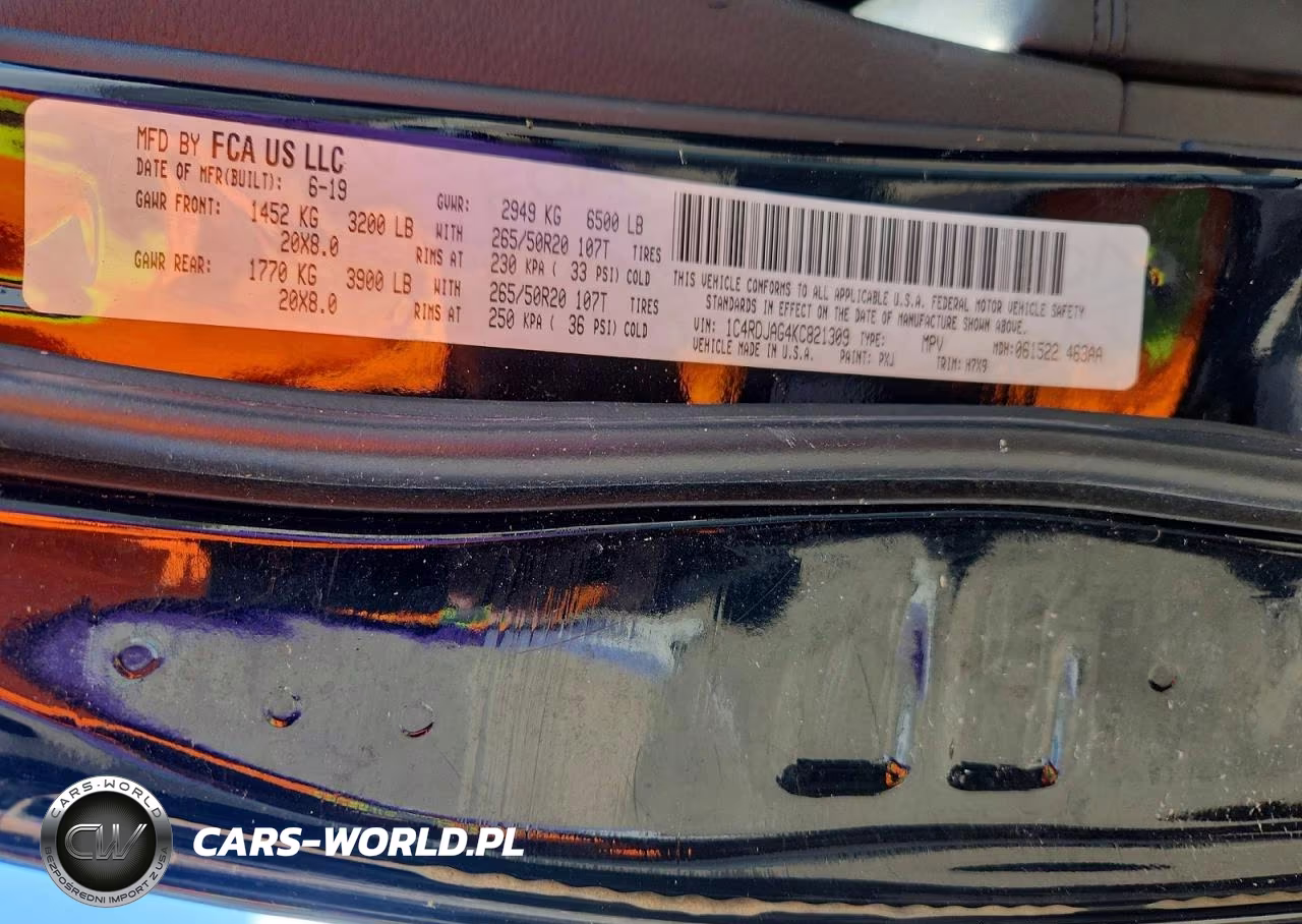 2019 Dodge Durango Sxt VIN:1C4RDJAG4KC821309 - 14