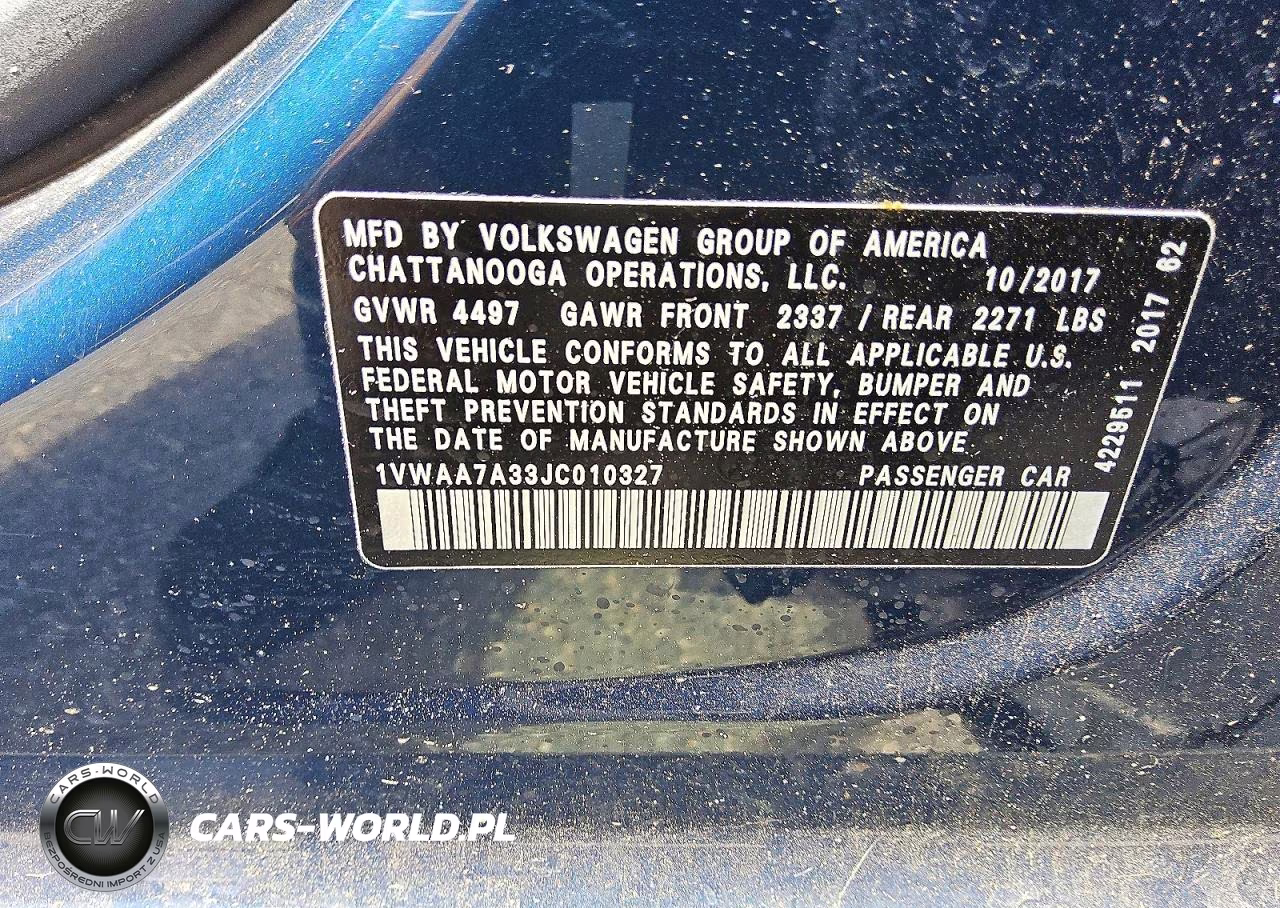 2018 Volkswagen Passat S-R-Line VIN:1VWAA7A33JC010327 - 12