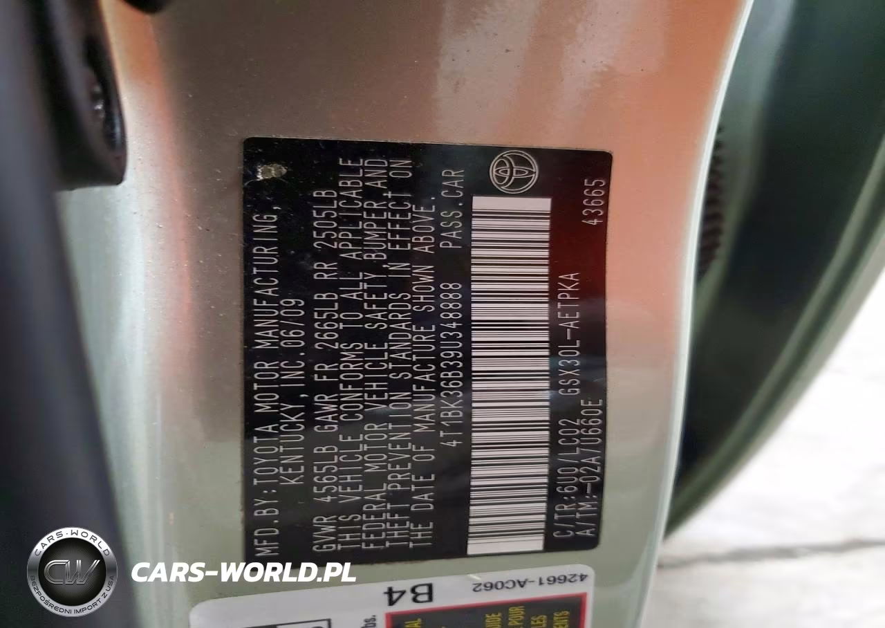 2009 Toyota Avalon Limited VIN:4T1BK36B39U348888 - 12