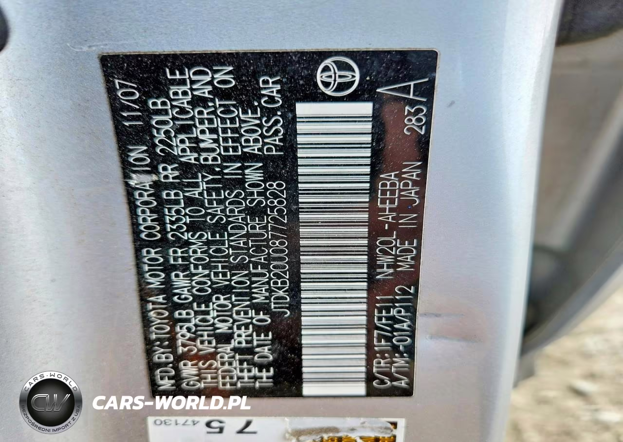 2008 Toyota Prius Base VIN:JTDKB20U087725828 - 12