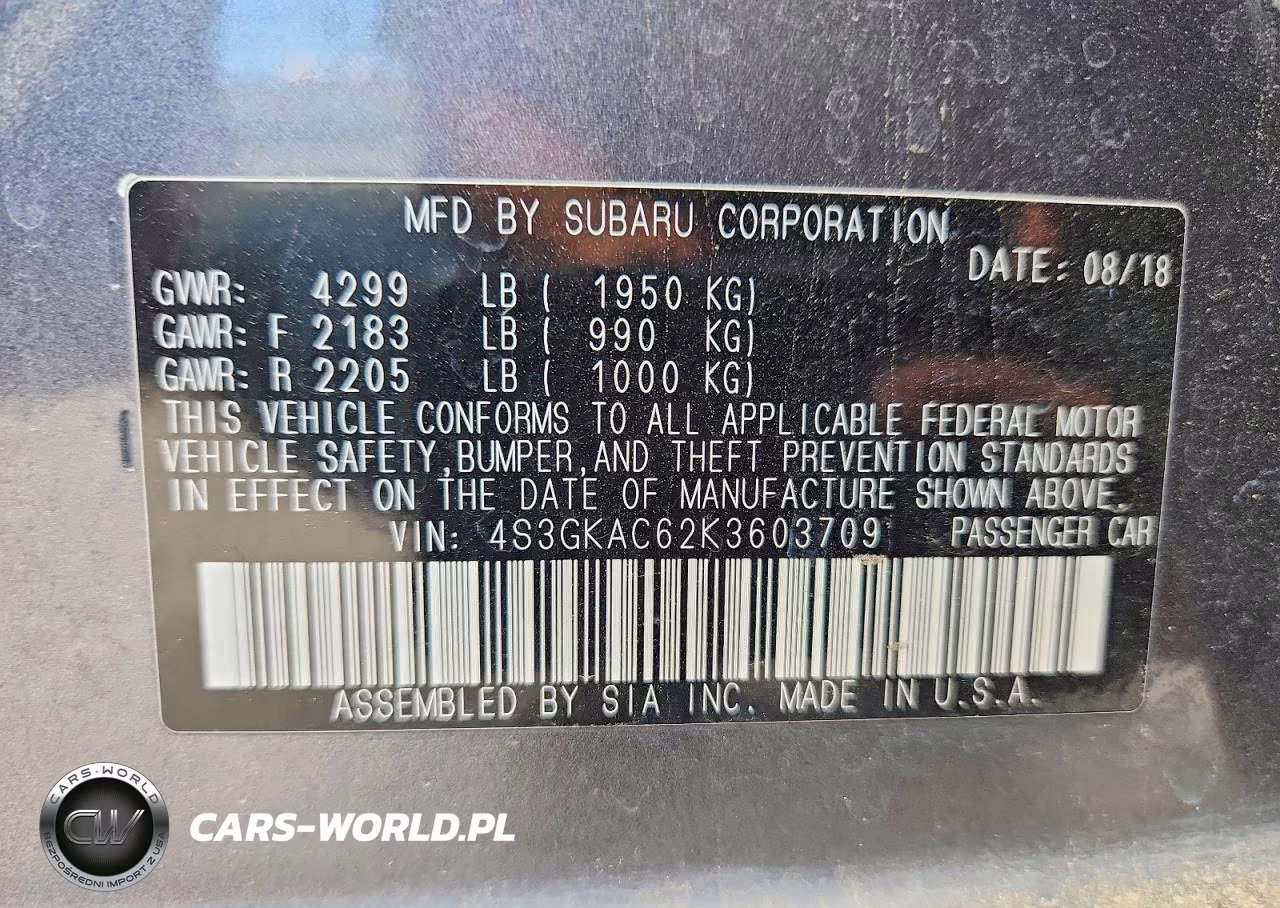 2019 Subaru Impreza Premium VIN:4S3GKAC62K3603709 - 12