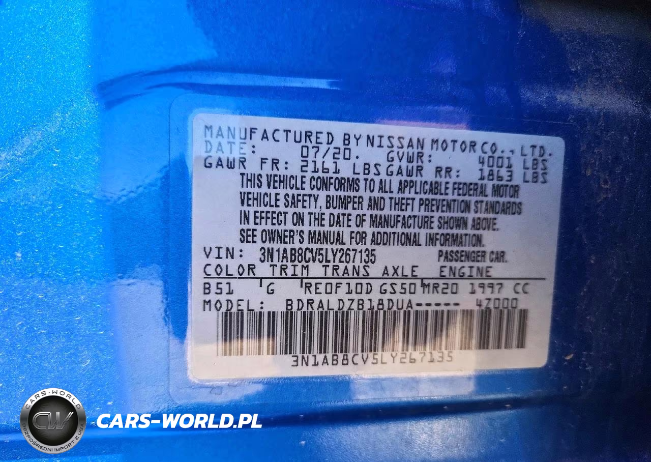 2020 Nissan Sentra Sv VIN:3N1AB8CV5LY267135 - 12