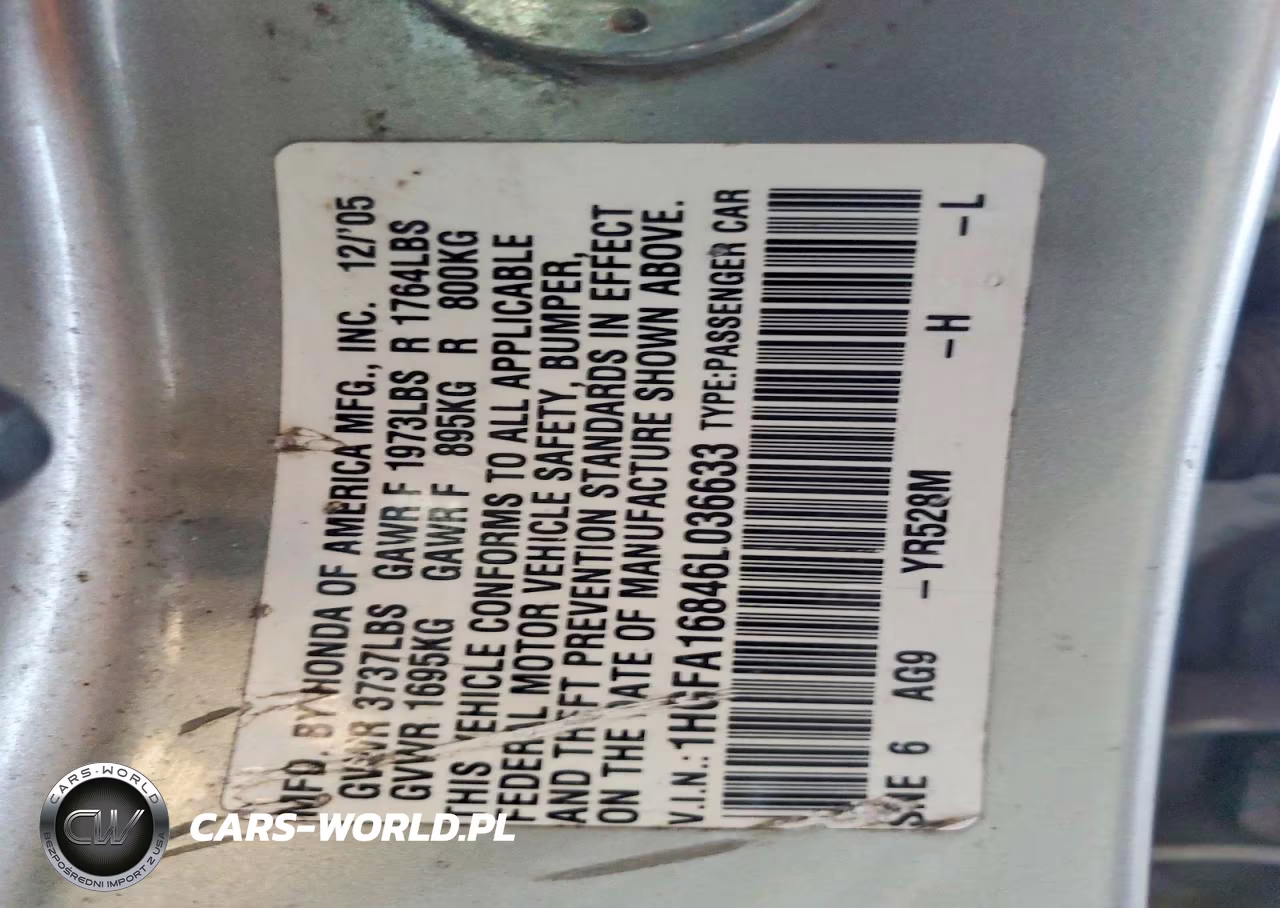 2006 Honda Civic Ex VIN:1HGFA16846L036633 - 12