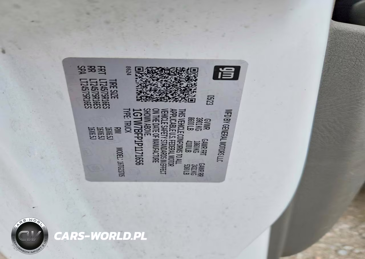 2023 GMC Savana G2500 VIN:1GTW7BFP1P1171656 - 12