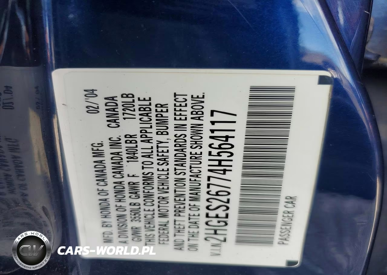 2004 Honda Civic Ex VIN:2HGES26774H564117 - 12