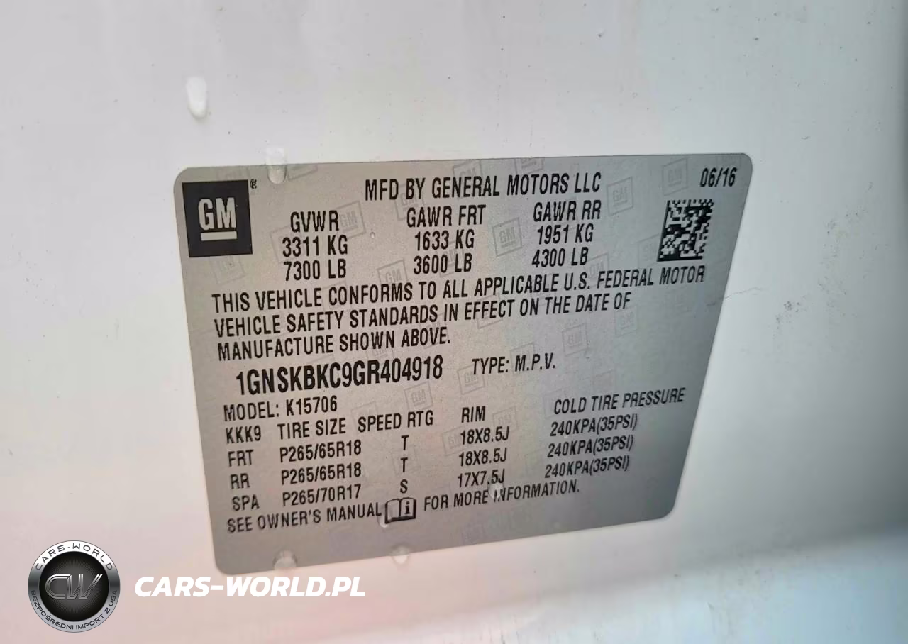 2016 Chevrolet Tahoe K1500 Lt VIN:1GNSKBKC9GR404918 - 10