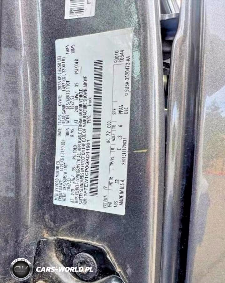 2016 Ford F150 Supercrew VIN:1FTEW1CP0GKD11901 - 10