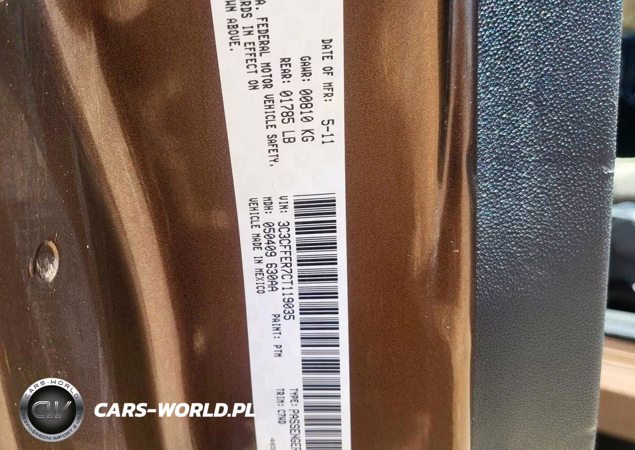 2012 Fiat 500C Lounge VIN:3C3CFFER7CT119035 - 10