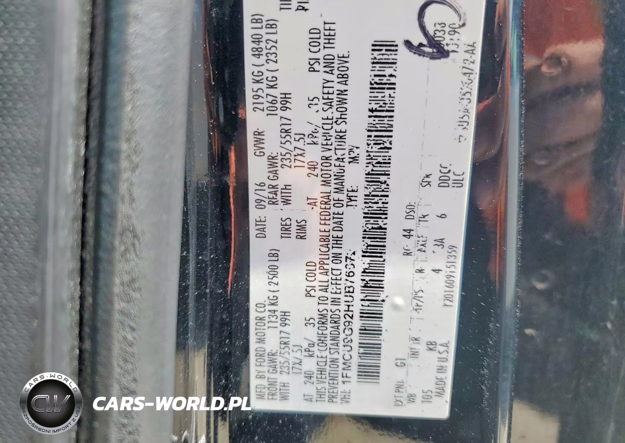 2017 Ford Escape Se VIN:1FMCU9G92HUB76672 - 13