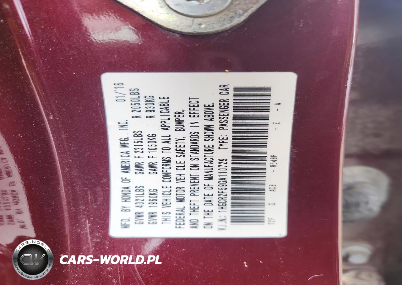 2016 Honda Accord Sport VIN:1HGCR2F59GA110729 - 12
