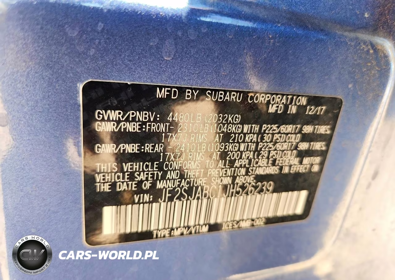 2018 Subaru Forester 2.5I VIN:JF2SJABC1JH526239 - 14