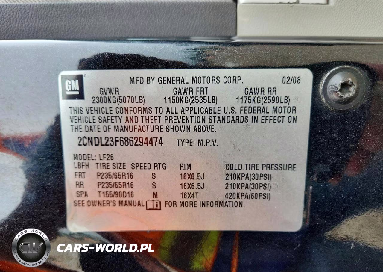 2008 Chevrolet Equinox Ls VIN:2CNDL23F686294474 - 13