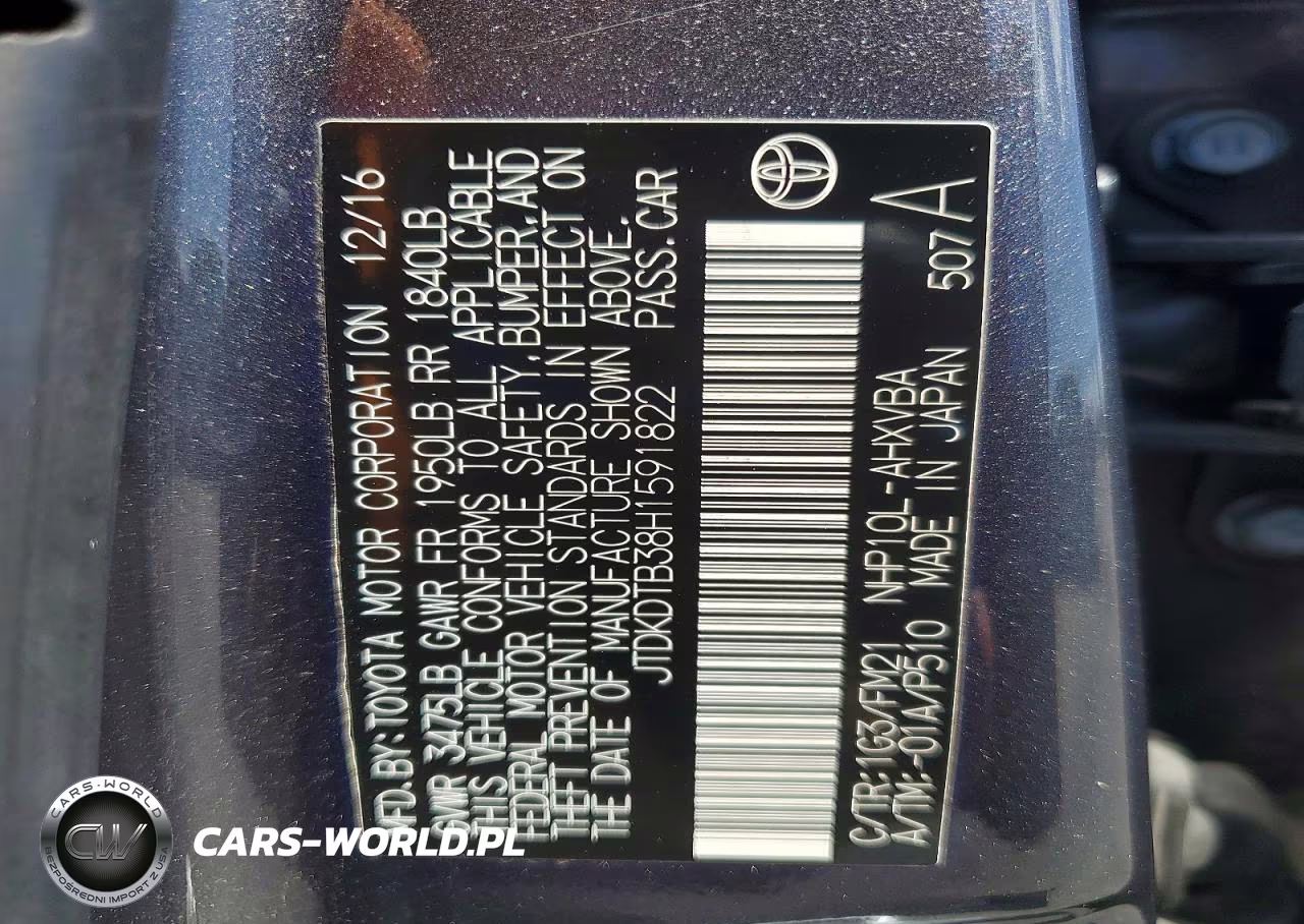 2017 Toyota Prius C Two VIN:JTDKDTB38H1591822 - 12