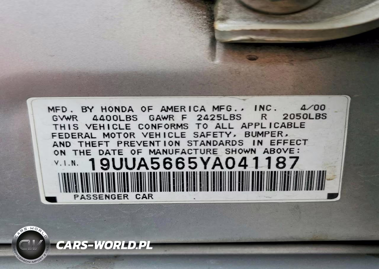 2000 Acura 3.2Tl VIN:19UUA5665YA041187 - 12