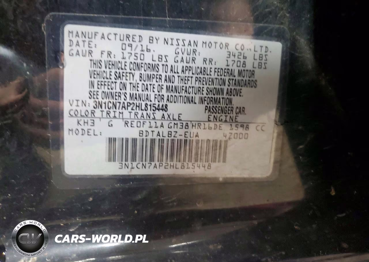 2017 Nissan Versa 1.6 Sv VIN:3N1CN7AP2HL815448 - 12