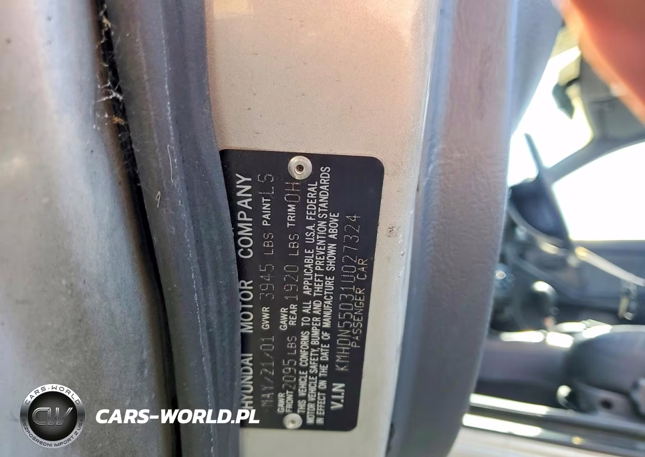 2001 Hyundai Elantra Gl-Ve VIN:KMHDN55D31U027324 - 12
