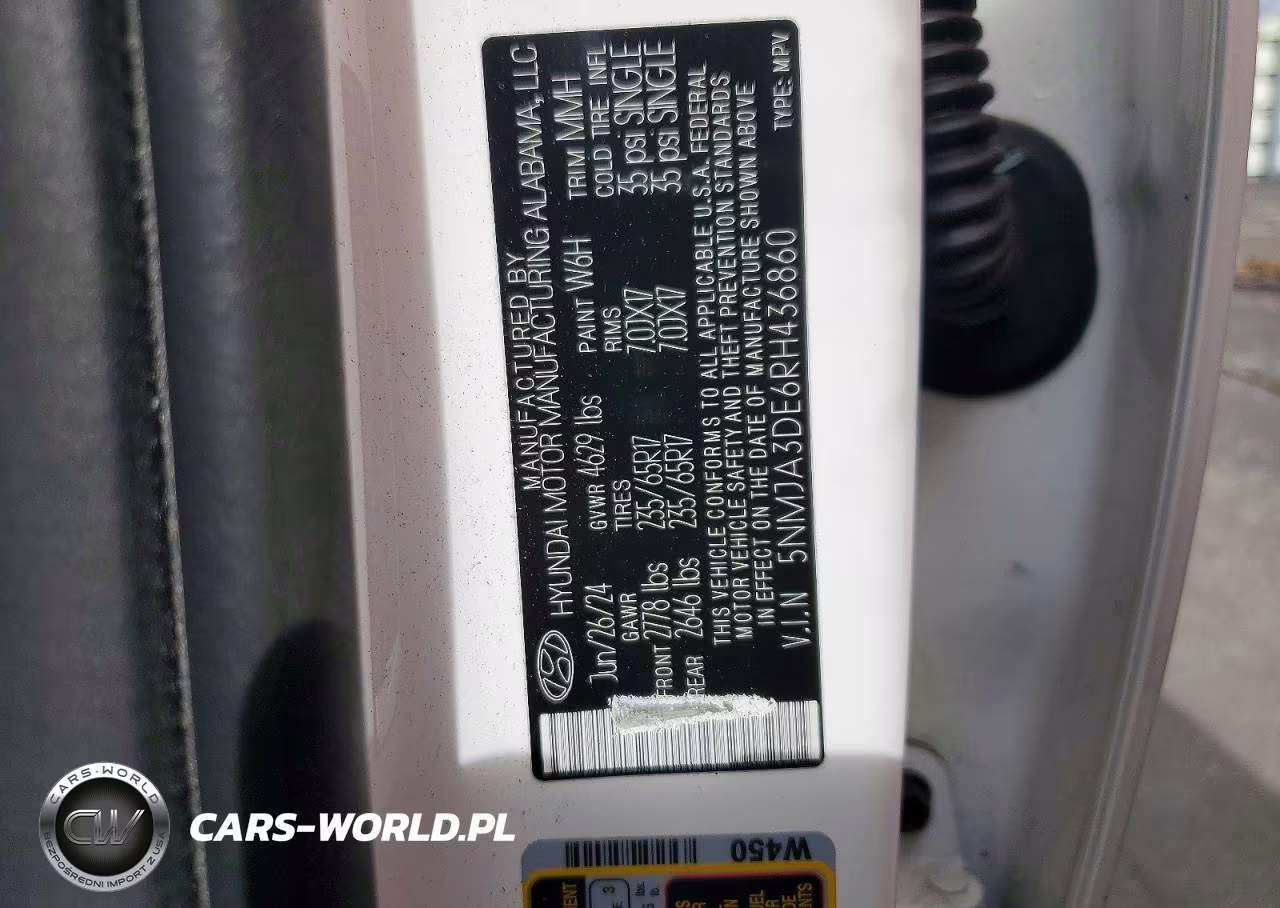 2024 Hyundai Tucson Se VIN:5NMJA3DE6RH436860 - 13