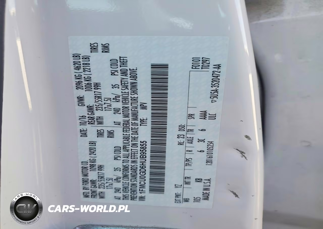 2017 Ford Escape Se VIN:1FMCU0GD6HUB95855 - 14