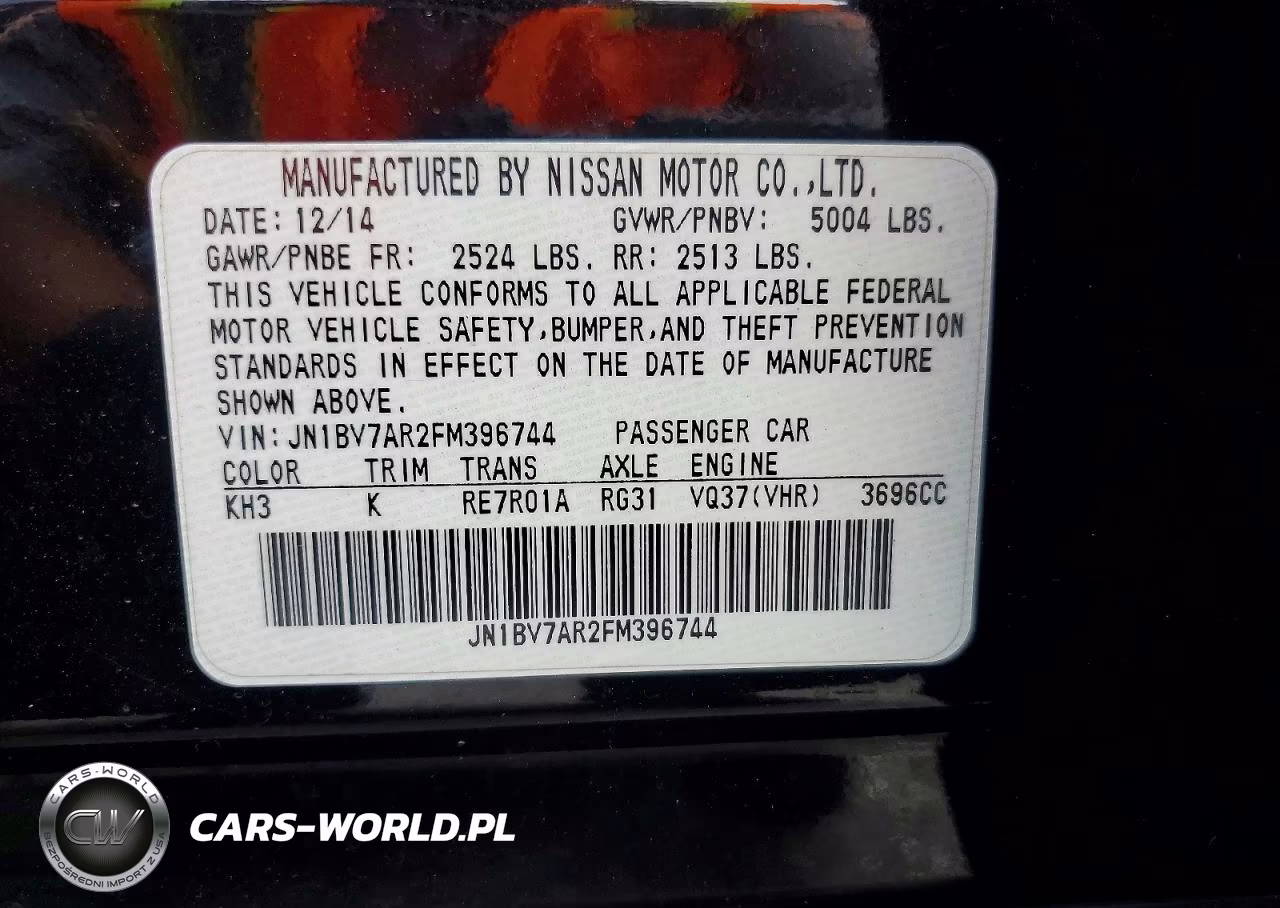 2015 Infiniti Q50 Base VIN:JN1BV7AR2FM396744 - 12