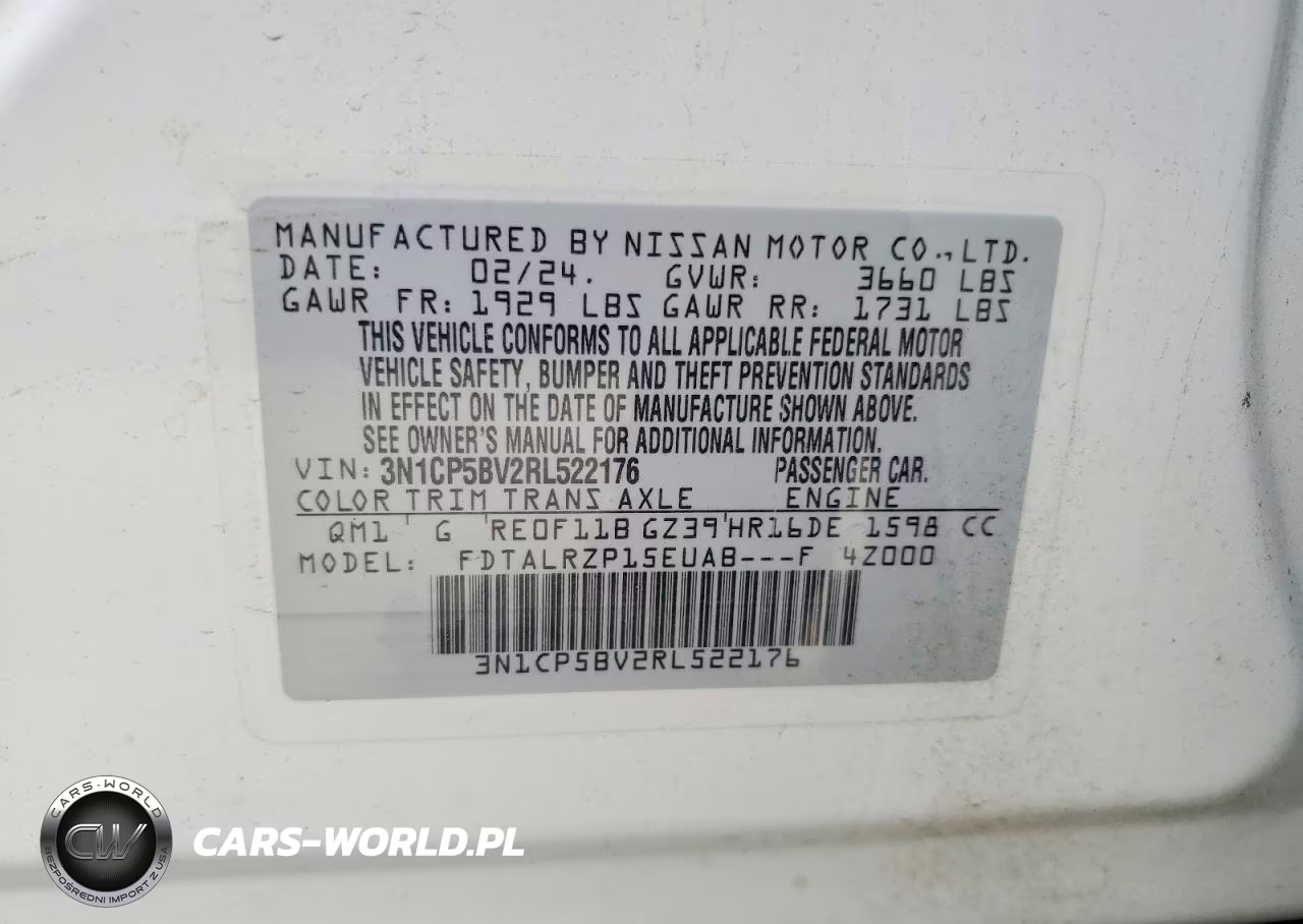 2024 Nissan Kicks S VIN:3N1CP5BV2RL522176 - 13