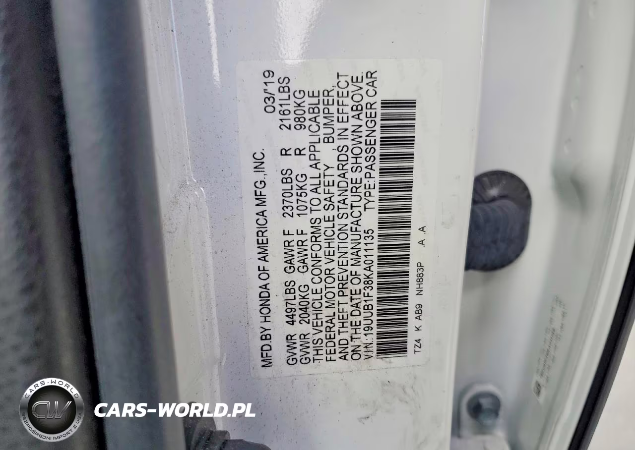 2019 Acura Tlx VIN:19UUB1F38KA011135 - 12