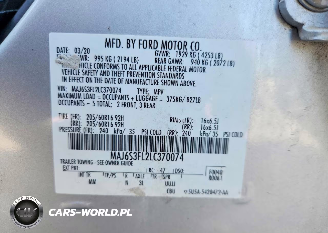 2020 Ford Ecosport S VIN:MAJ6S3FL2LC370074 - 12