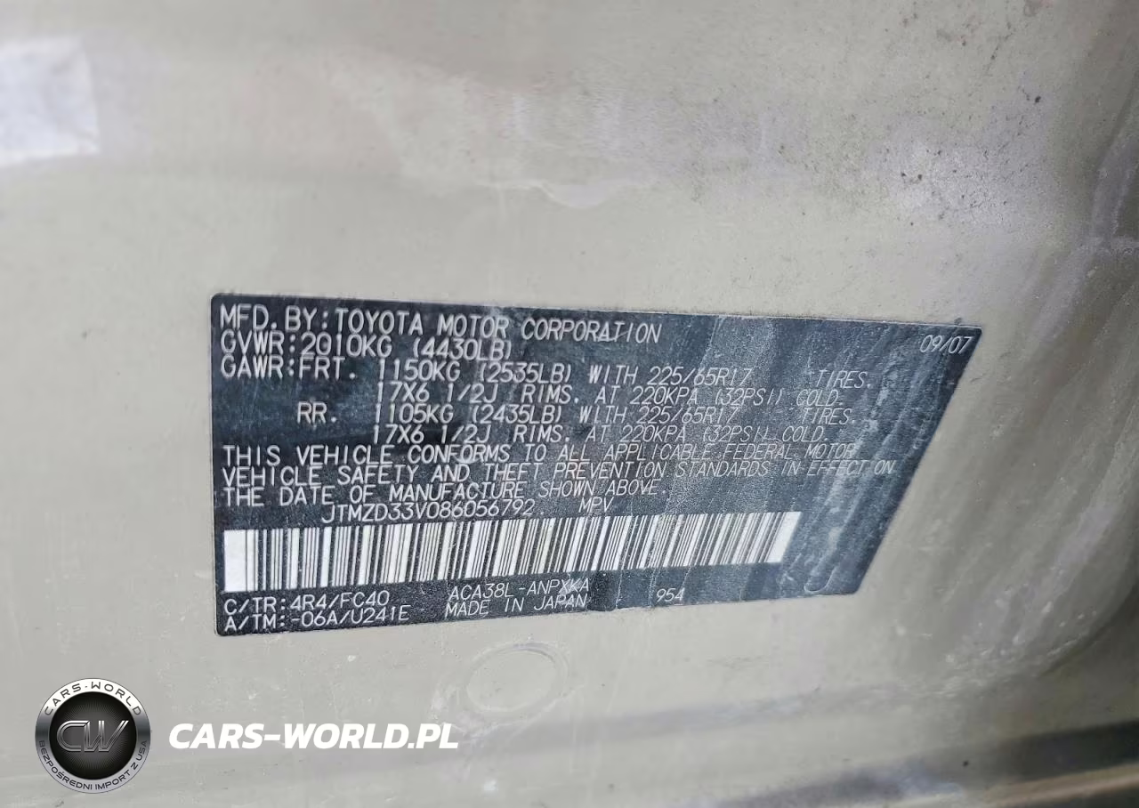 2008 Toyota Rav4 Base VIN:JTMZD33V086056792 - 13