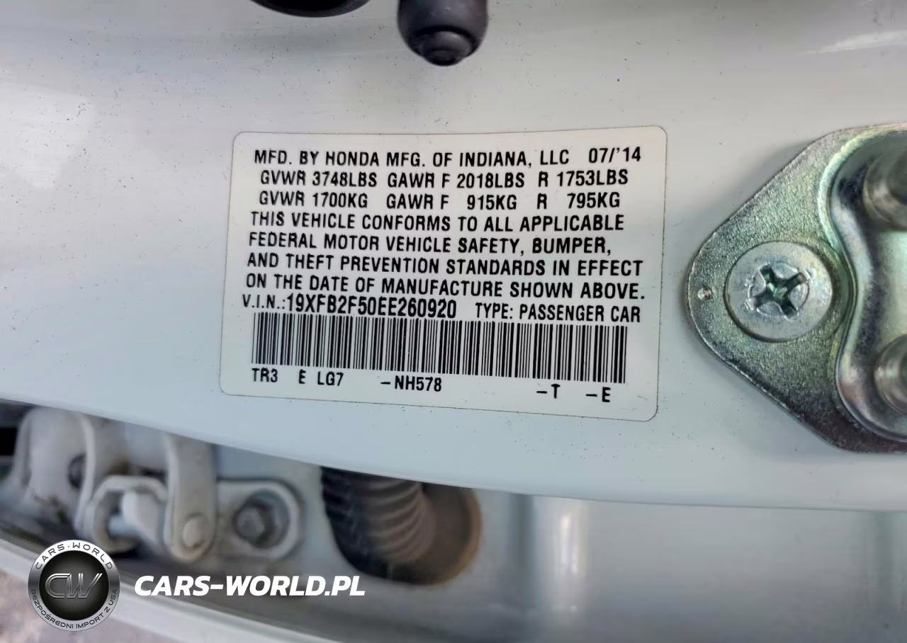 2014 Honda Civic Lx VIN:19XFB2F50EE260920 - 13