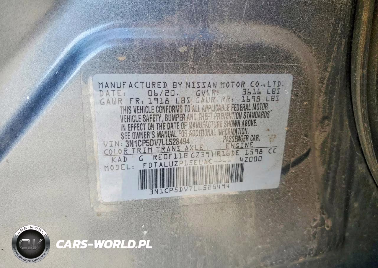 2020 Nissan Kicks Sr VIN:3N1CP5DV7LL528494 - 13