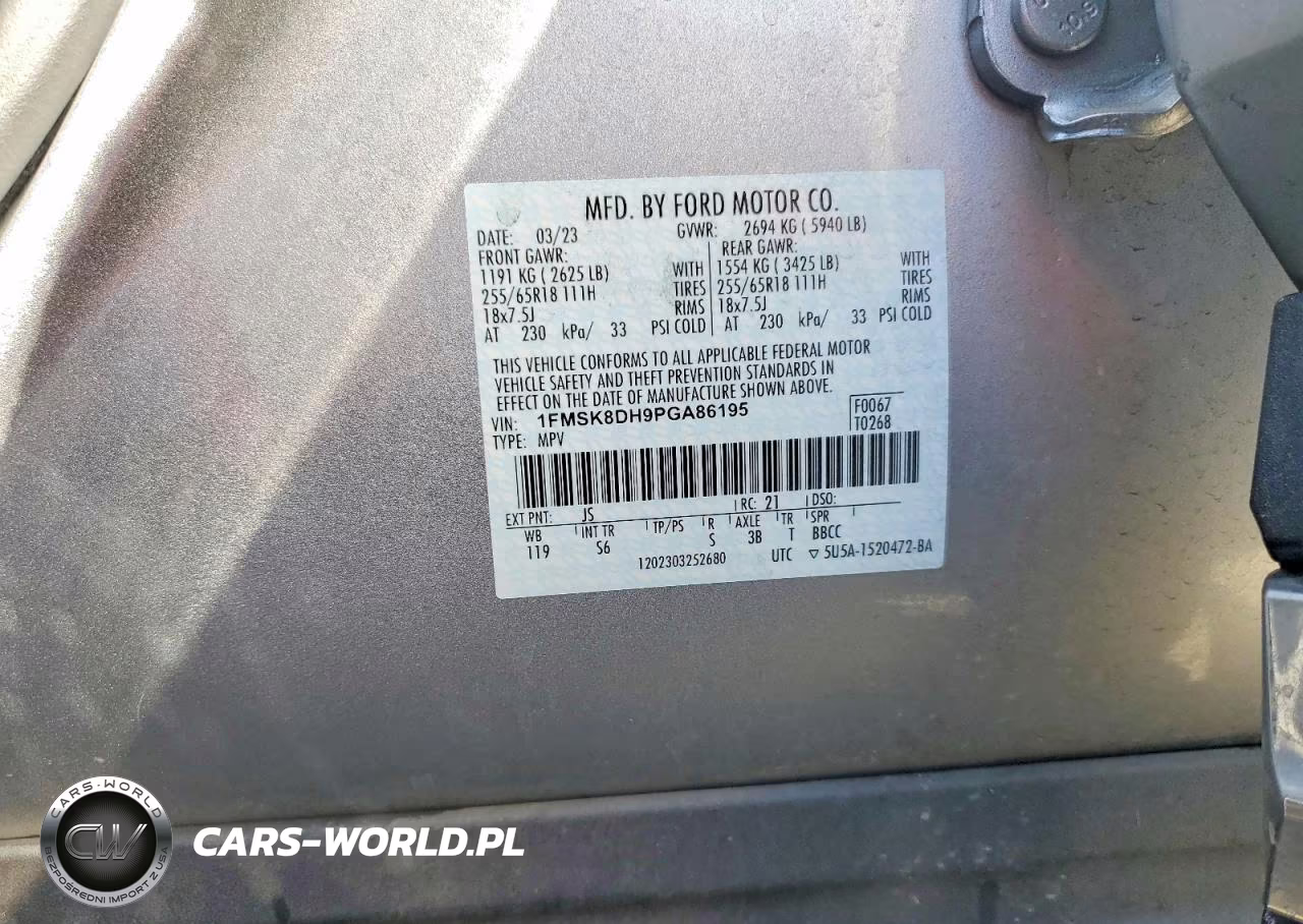 2023 Ford Explorer Xlt VIN:1FMSK8DH9PGA86195 - 13