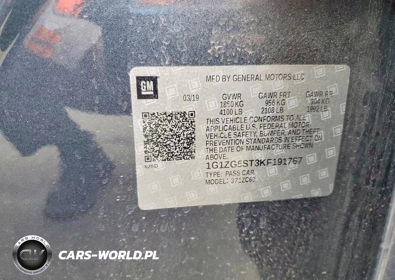 2019 Chevrolet Malibu Rs VIN:1G1ZG5ST3KF191767 - 12