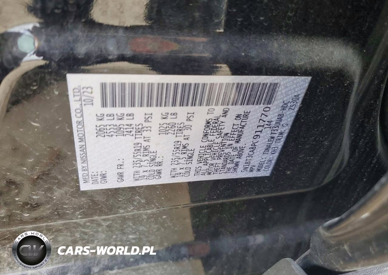 2023 Nissan Rogue Sl VIN:5N1BT3CA8PC911770 - 13