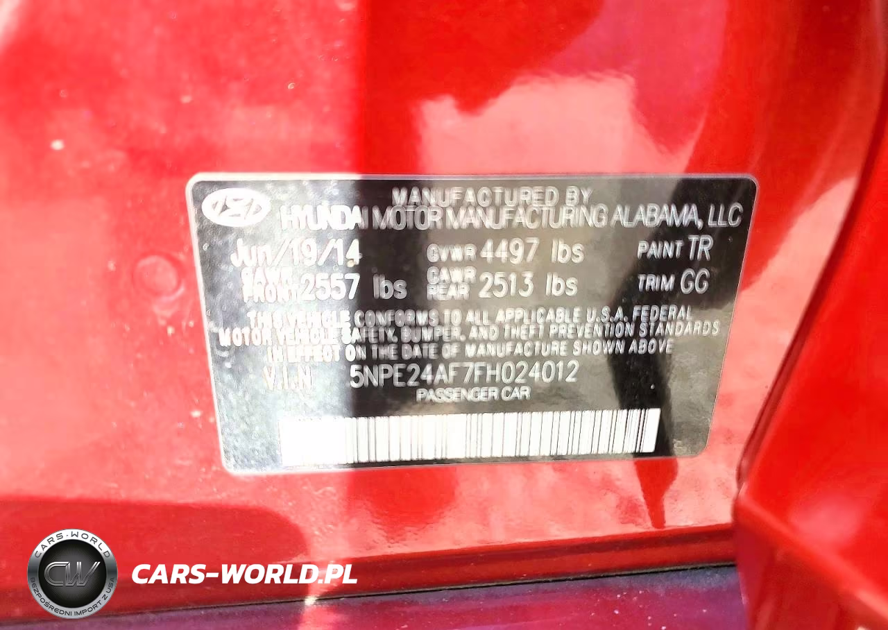 2015 Hyundai Sonata Se VIN:5NPE24AF7FH024012 - 12