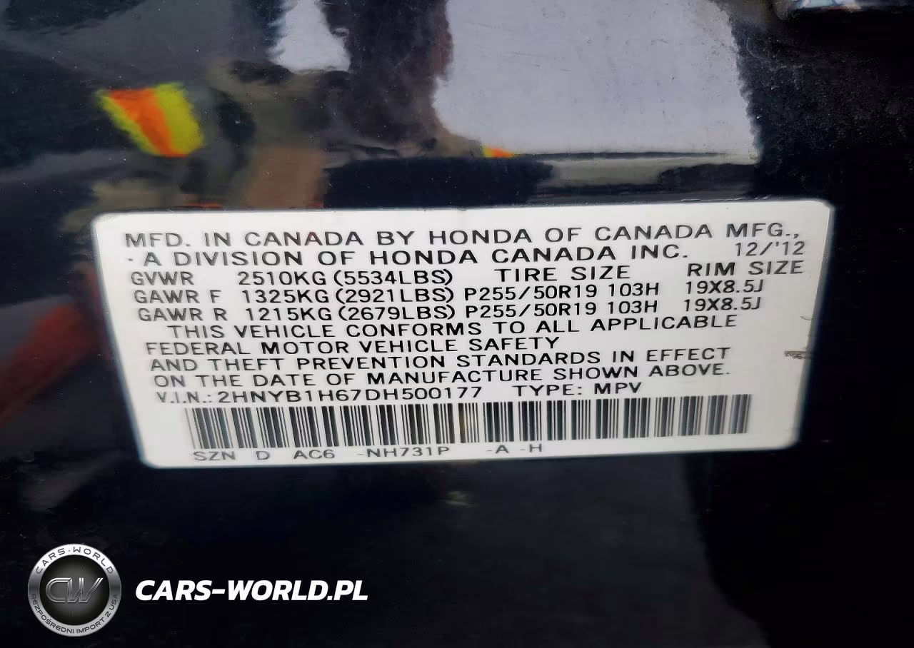 2013 Acura Zdx VIN:2HNYB1H67DH500177 - 13