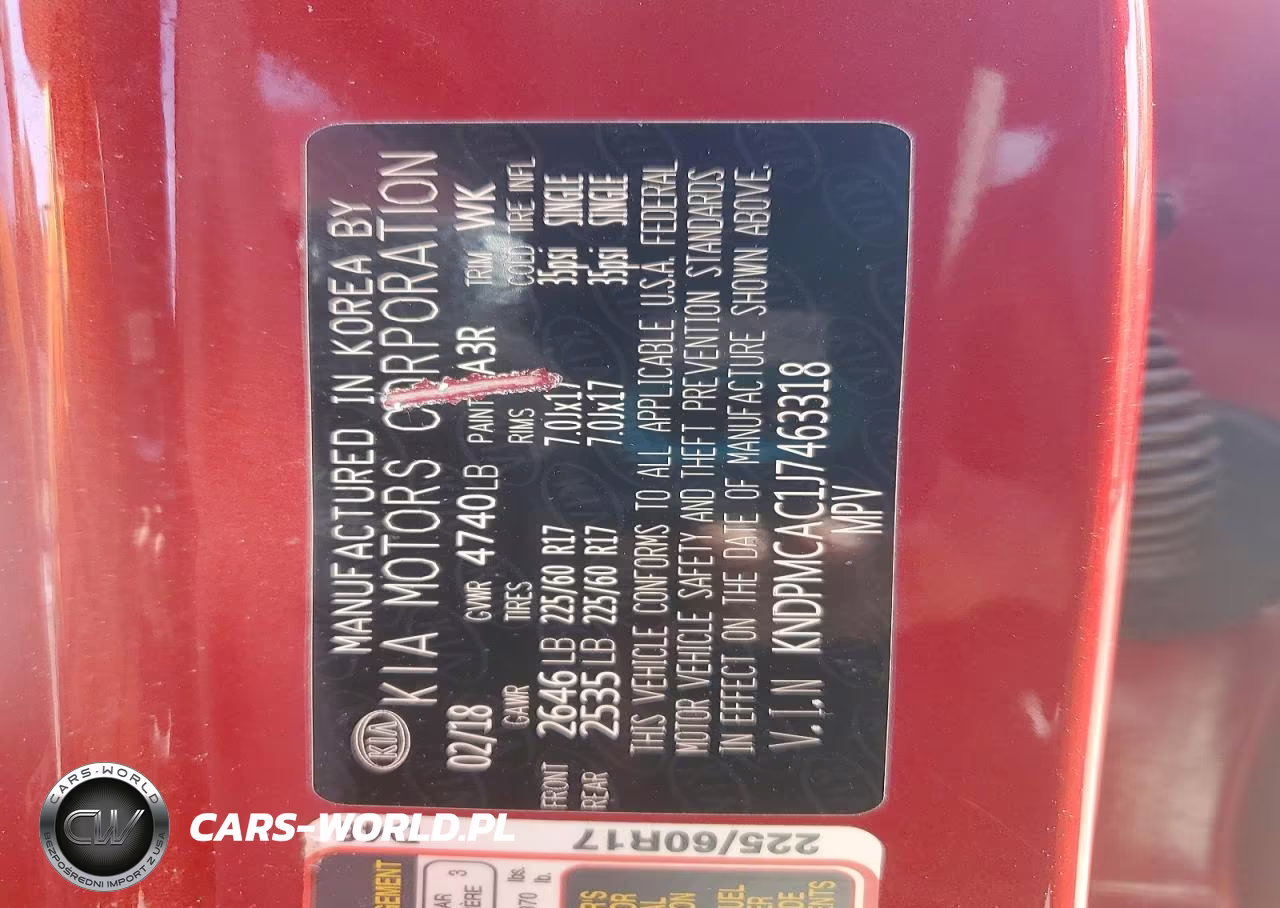 2018 Kia Sportage Lx VIN:KNDPMCAC1J7463318 - 14