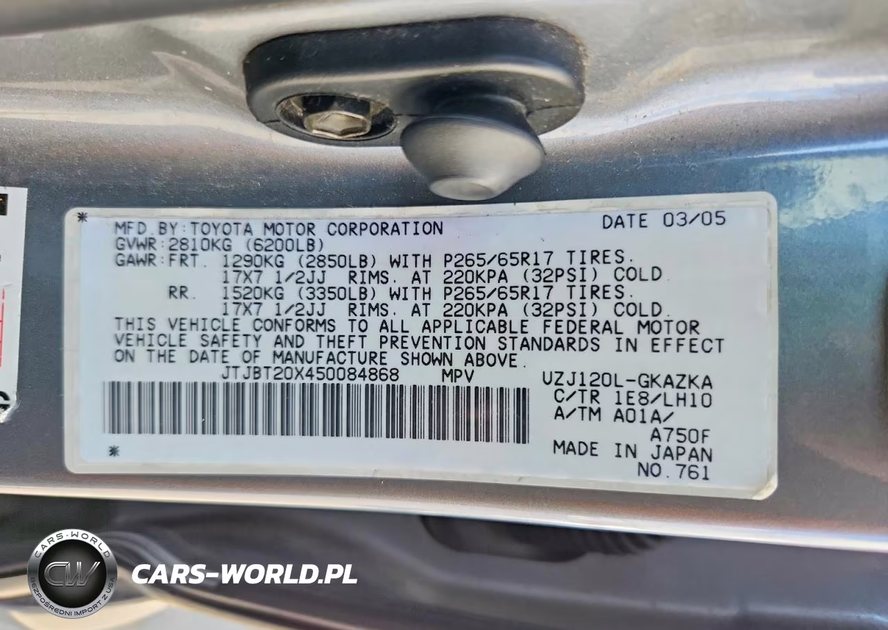 2005 Lexus Gx 470 VIN:JTJBT20X450084868 - 13