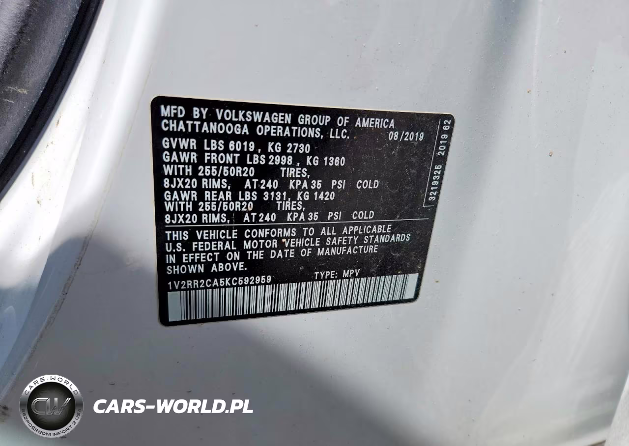2019 Volkswagen Atlas Sel VIN:1V2RR2CA5KC592959 - 14