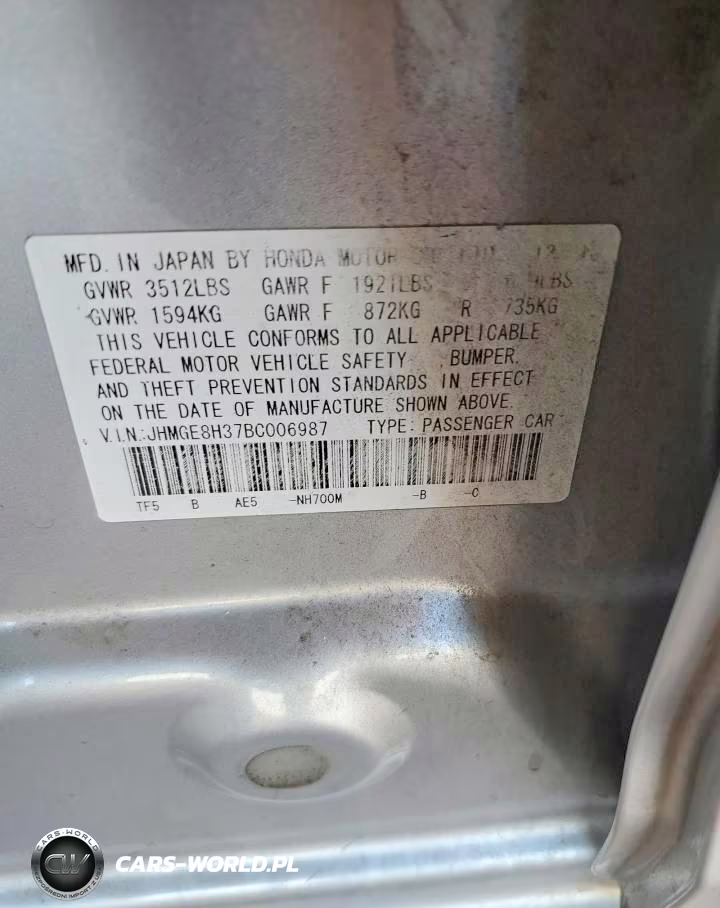 2011 Honda Fit VIN:JHMGE8H37BC006987 - 12