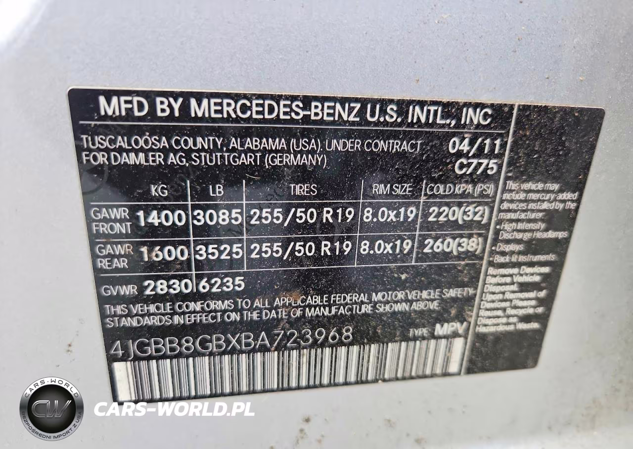 2011 Merz M-Class VIN:4JGBB8GBXBA723968 - 13