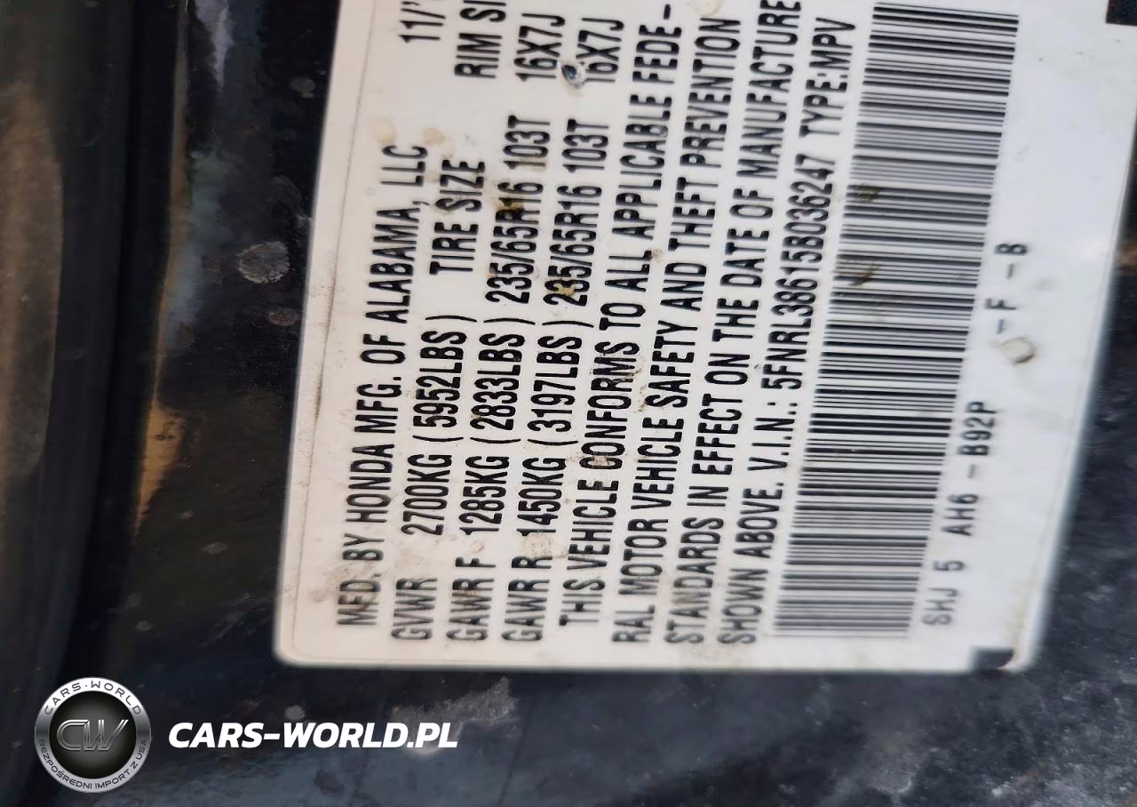 2005 Honda Odyssey Exl VIN:5FNRL38615B036247 - 14
