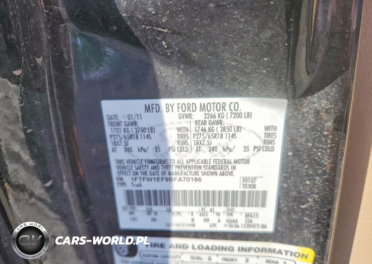 2011 Ford F150 Supercrew VIN:1FTFW1EF9BFA70186 - 13